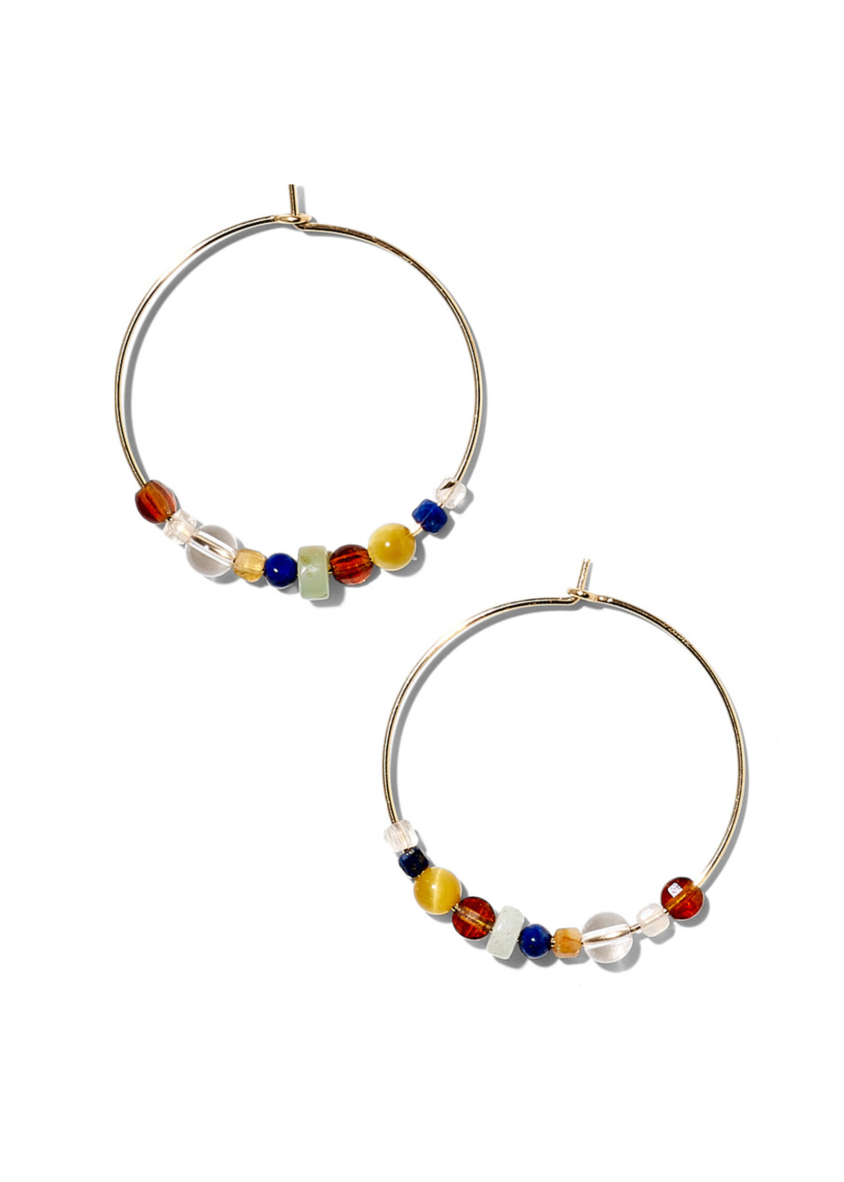 LOUISE, Kreolen gross, 14-karat gold filled, diverse Edelsteine