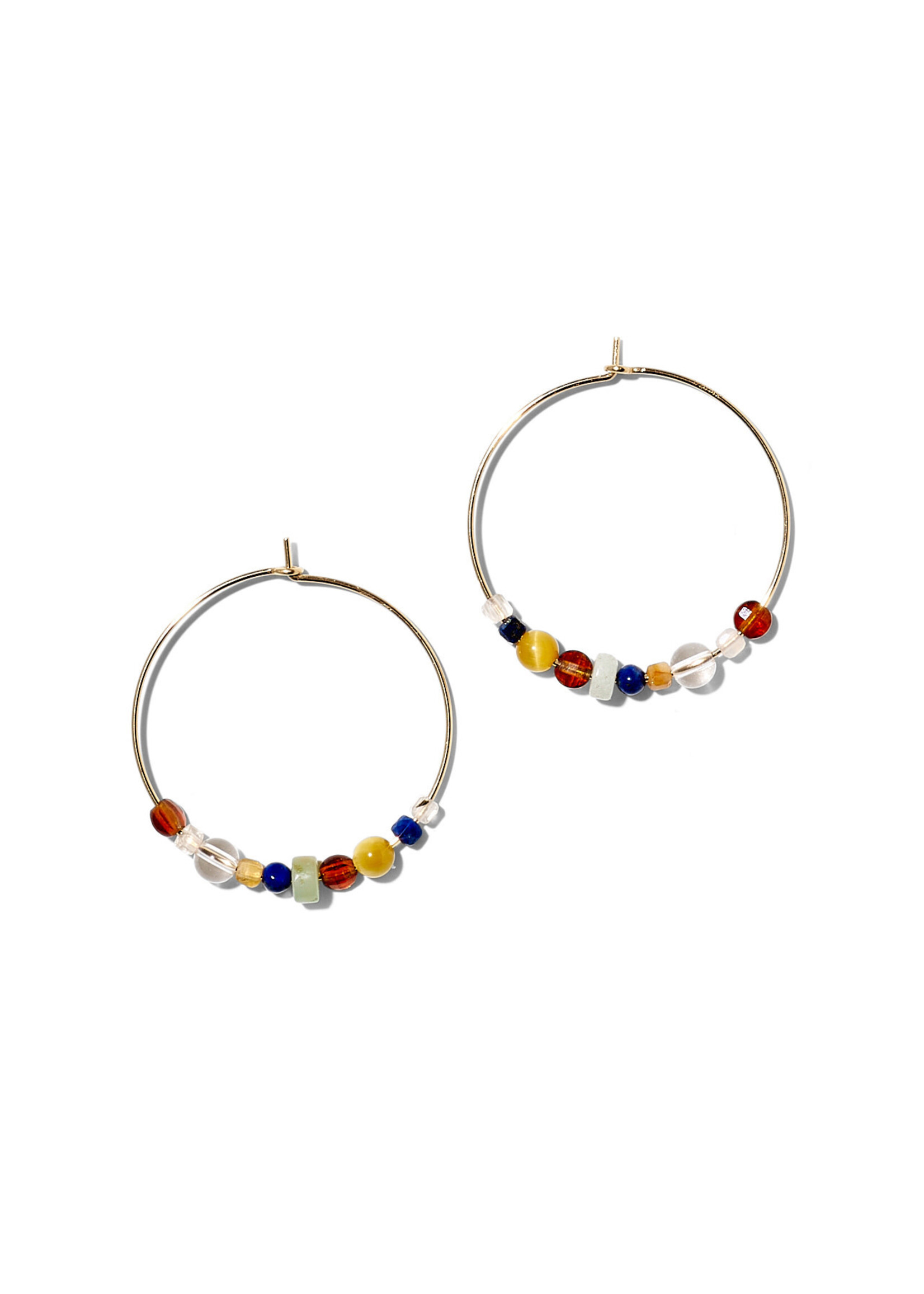 LOUISE, Kreolen gross, 14-karat gold filled, diverse Edelsteine