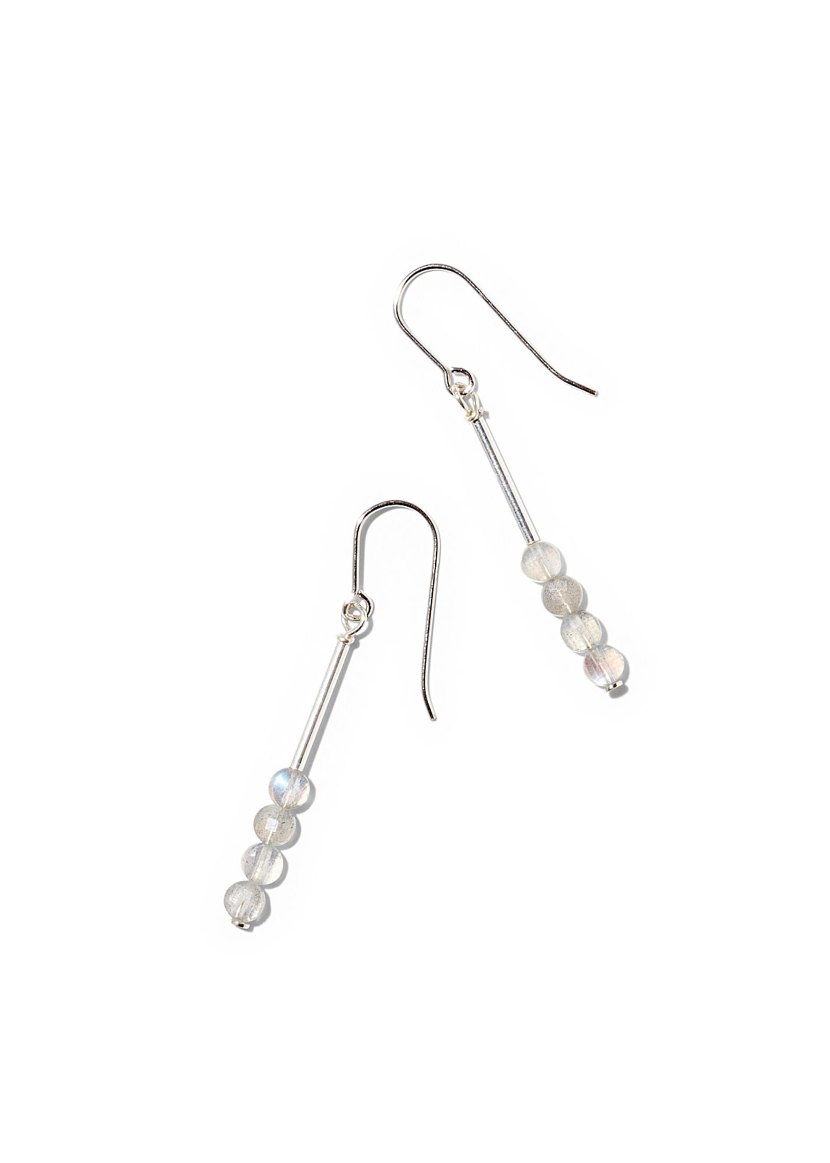 MAE, dangling earrings, 925 silver, labradorite.