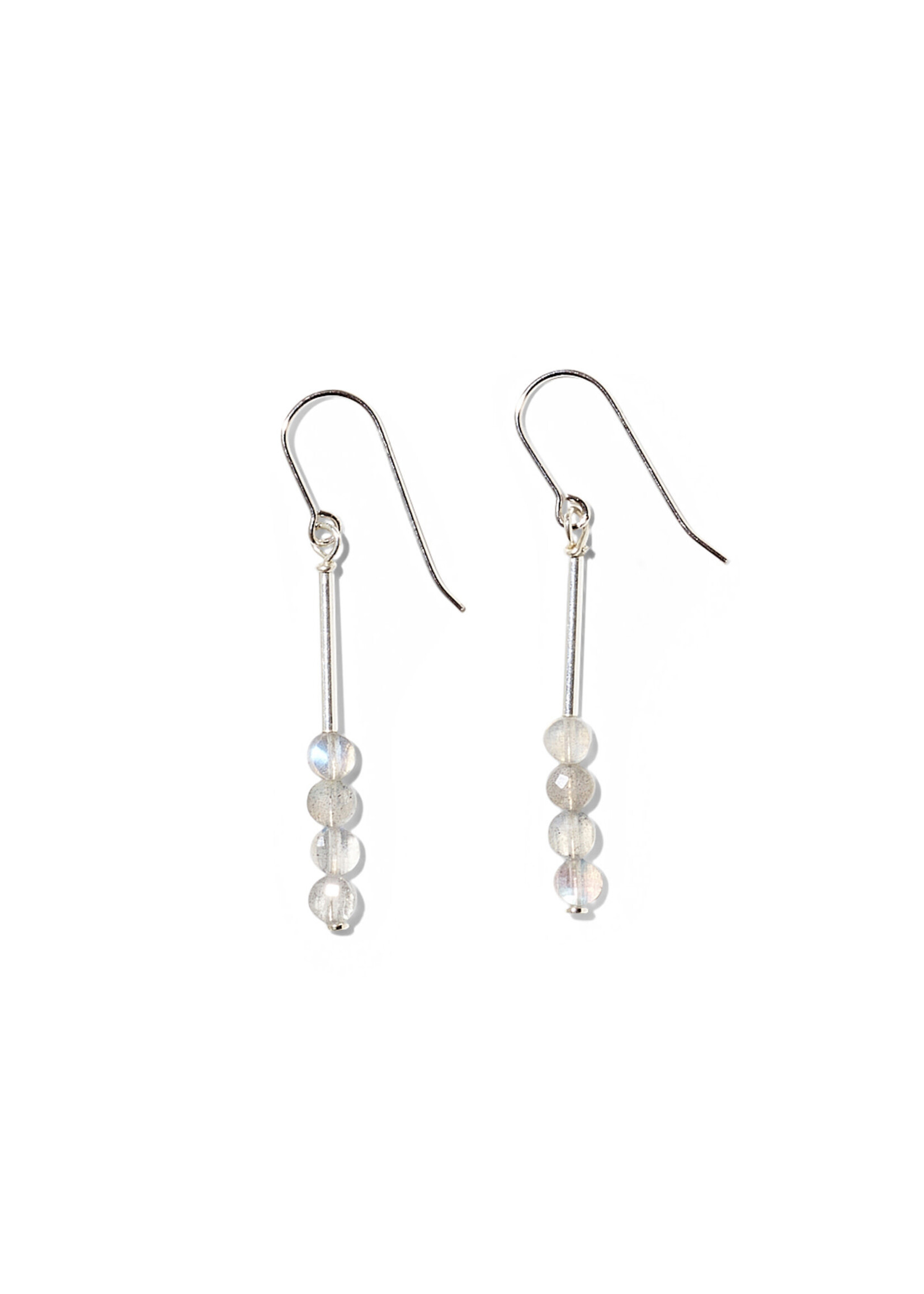 MAE, dangling earrings, 925 silver, labradorite.