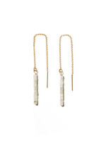 ANNA, boucles d'oreilles en chaîne, or 14 carats, pierres en labradorite