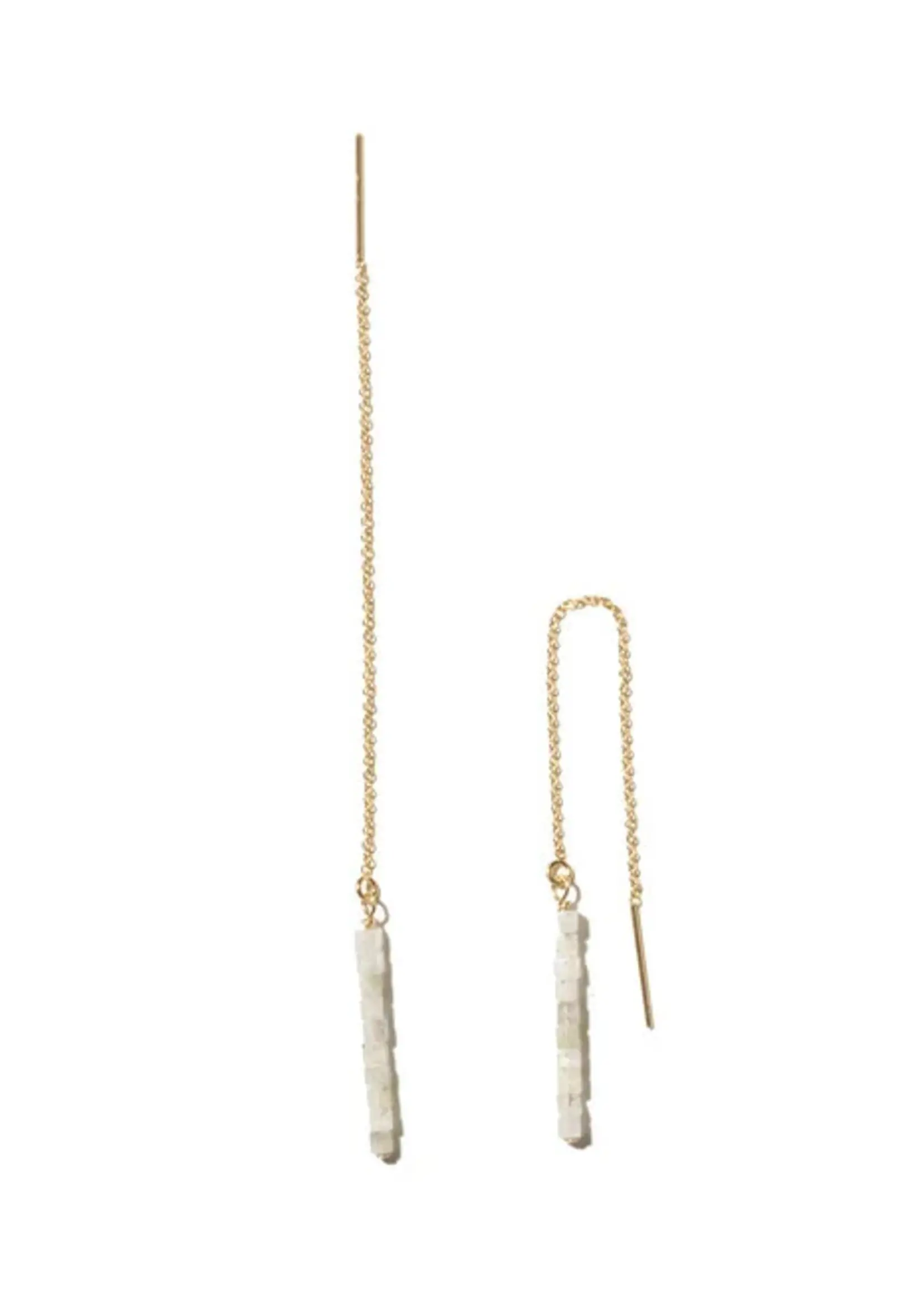 ANNA, chain earrings, 14-karat gold filled, labradorite gemstones