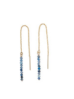 ANNA, chain earrings, 14-carat gold filled, cyanite gemstones