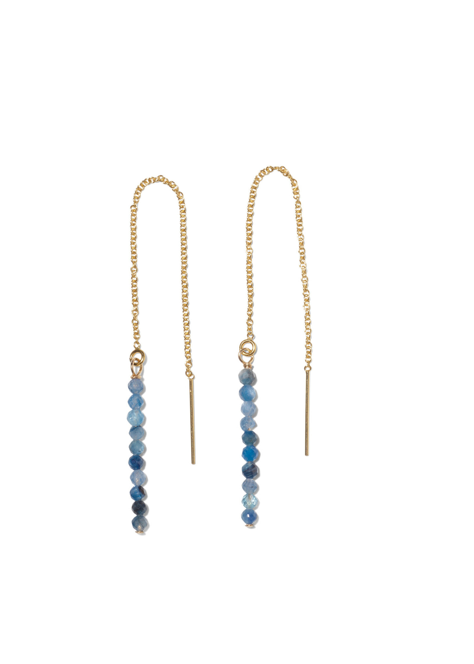 ANNA, chain earrings, 14-carat gold filled, cyanite gemstones