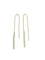 ANNA, chain earrings, 14-carat gold filled, peridot gemstones