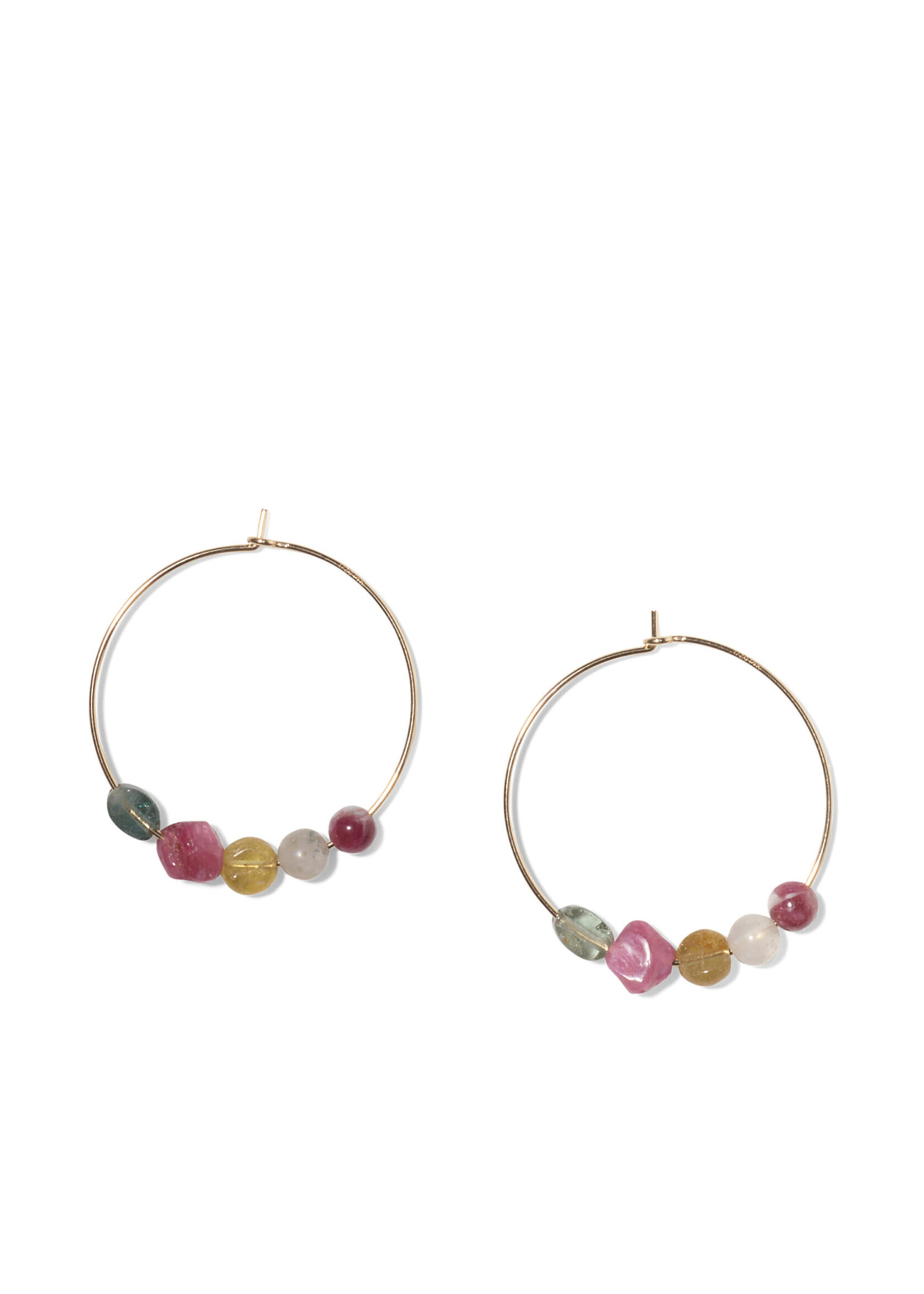 LISELOTTE, Kreolen gross, 14-karat gold filled, diverse Turmaline
