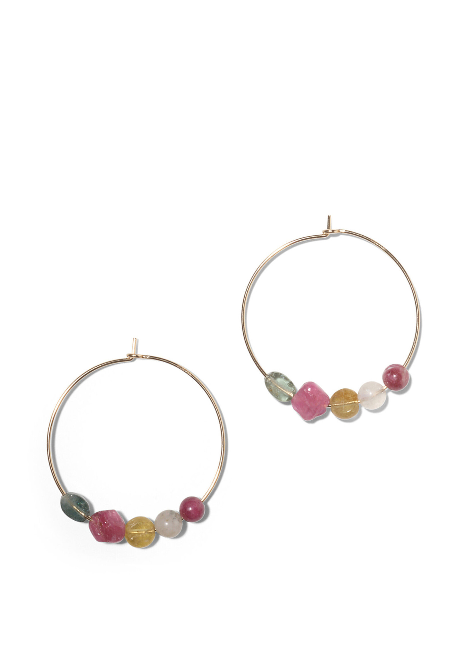 LISELOTTE, Kreolen gross, 14-karat gold filled, diverse Turmaline