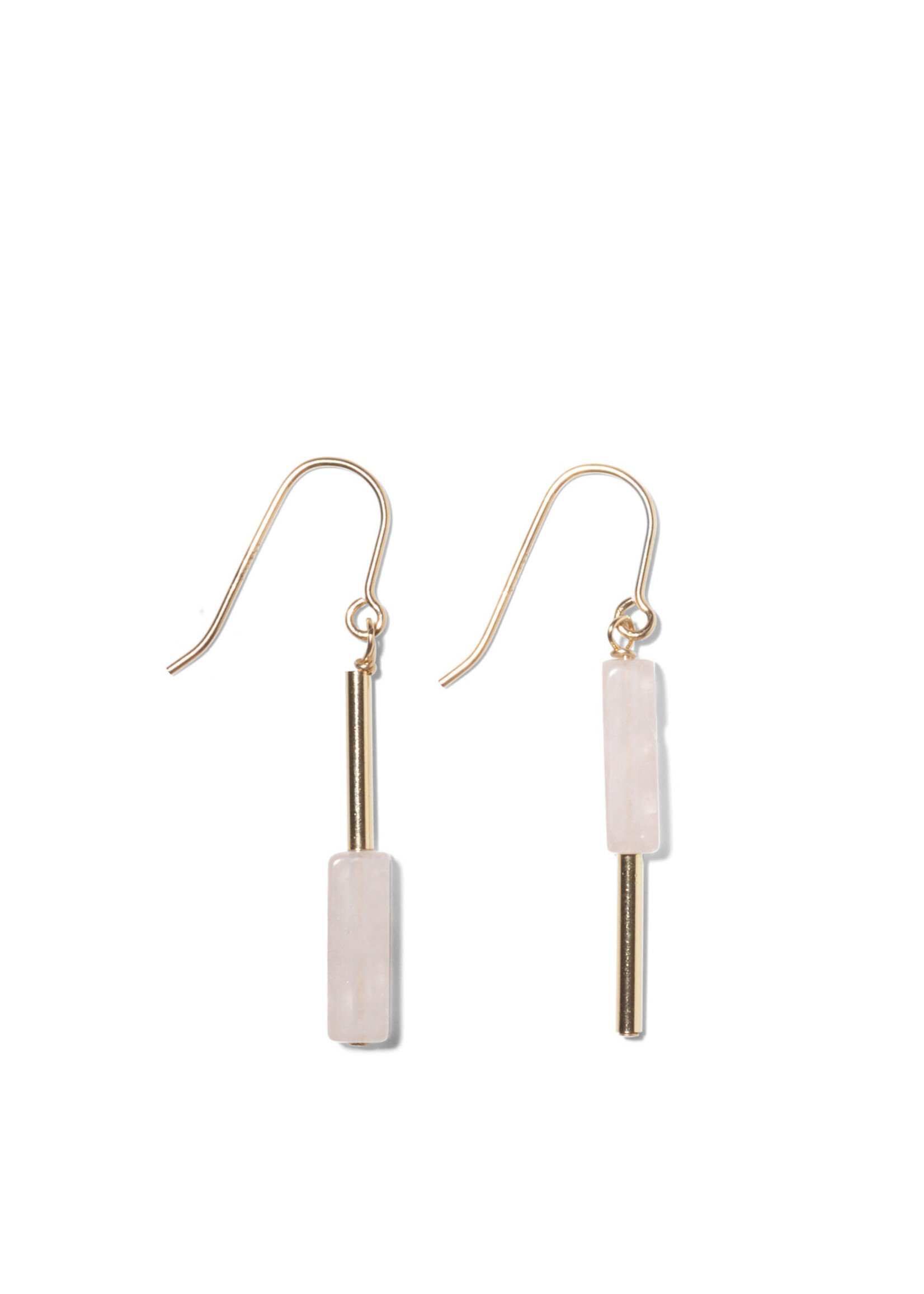 Boucles d'oreilles AINO en or 14 carats gold filled - Quartz Rose