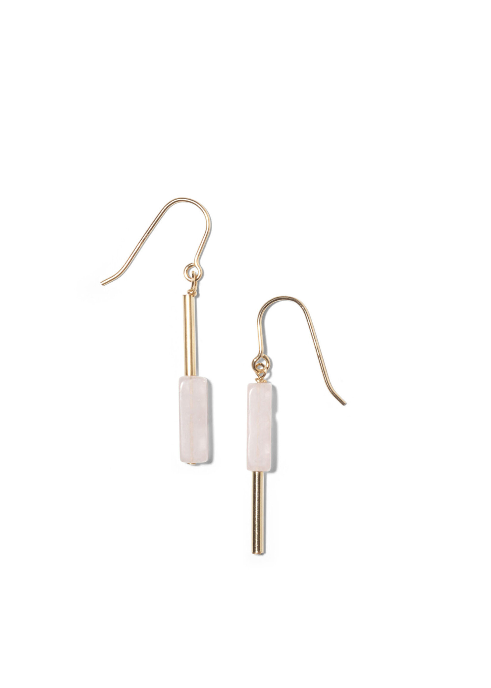 AINO Earrings 14-Karat Gold Filled - Rose Quartz