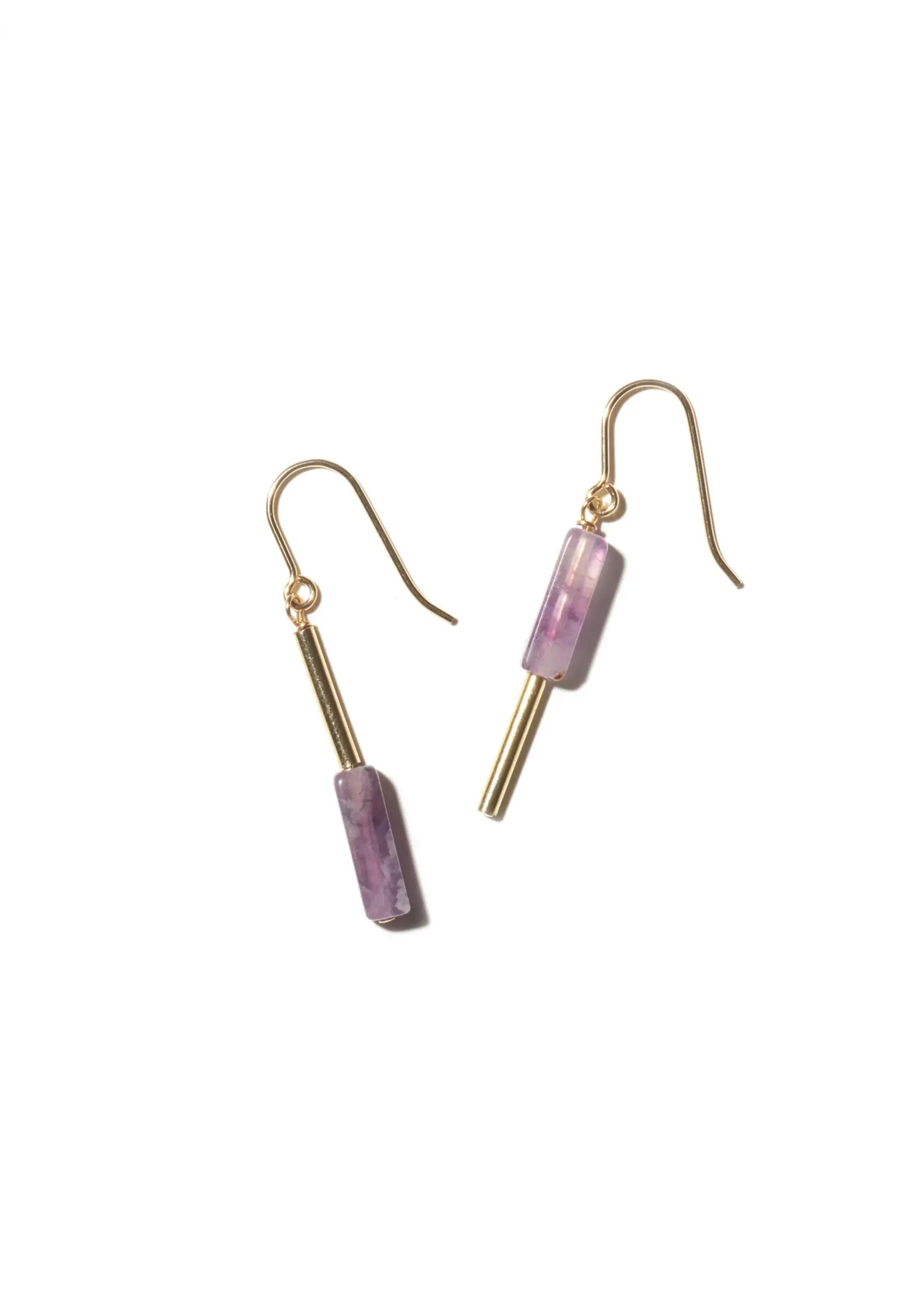 AINO Earrings 14k Gold Filled - Purple Fluorite