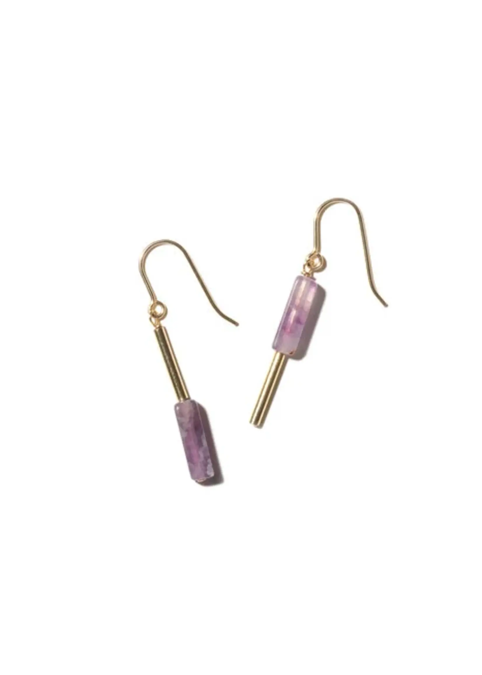 AINO Earrings 14k Gold Filled - Purple Fluorite