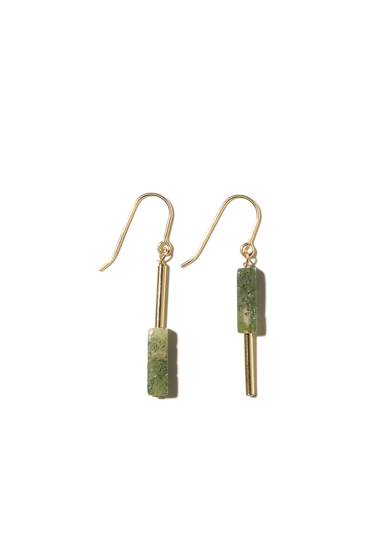 Boucles d'oreilles AINO 14 carats gold filled - Agate Musquée