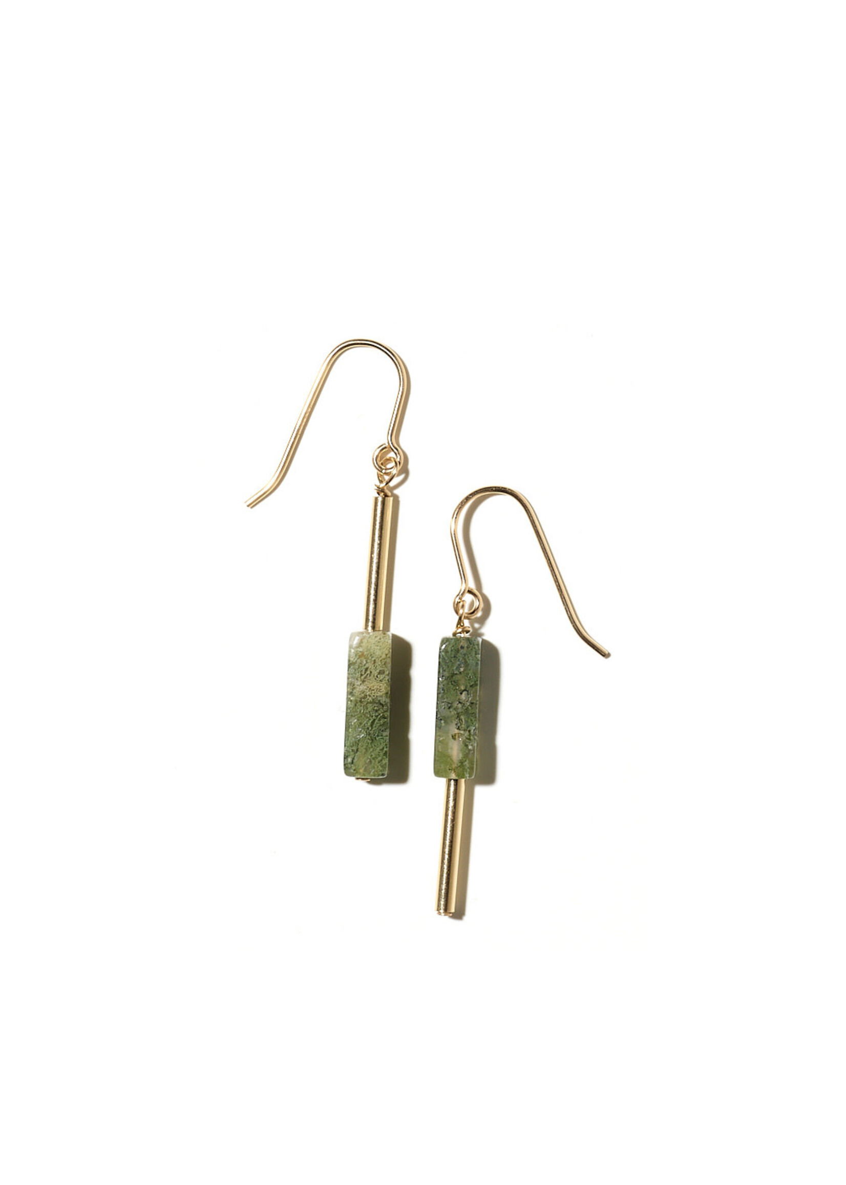 Boucles d'oreilles AINO 14 carats gold filled - Agate Musquée