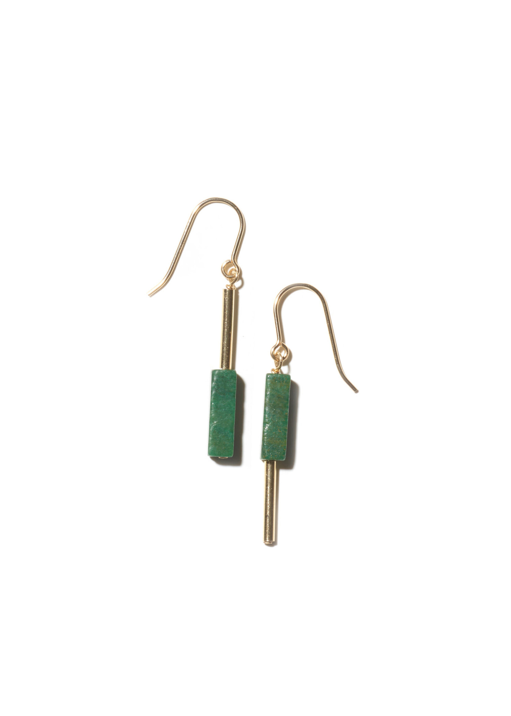 AINO Drop Earrings 14-Karat Gold Filled - African Jade