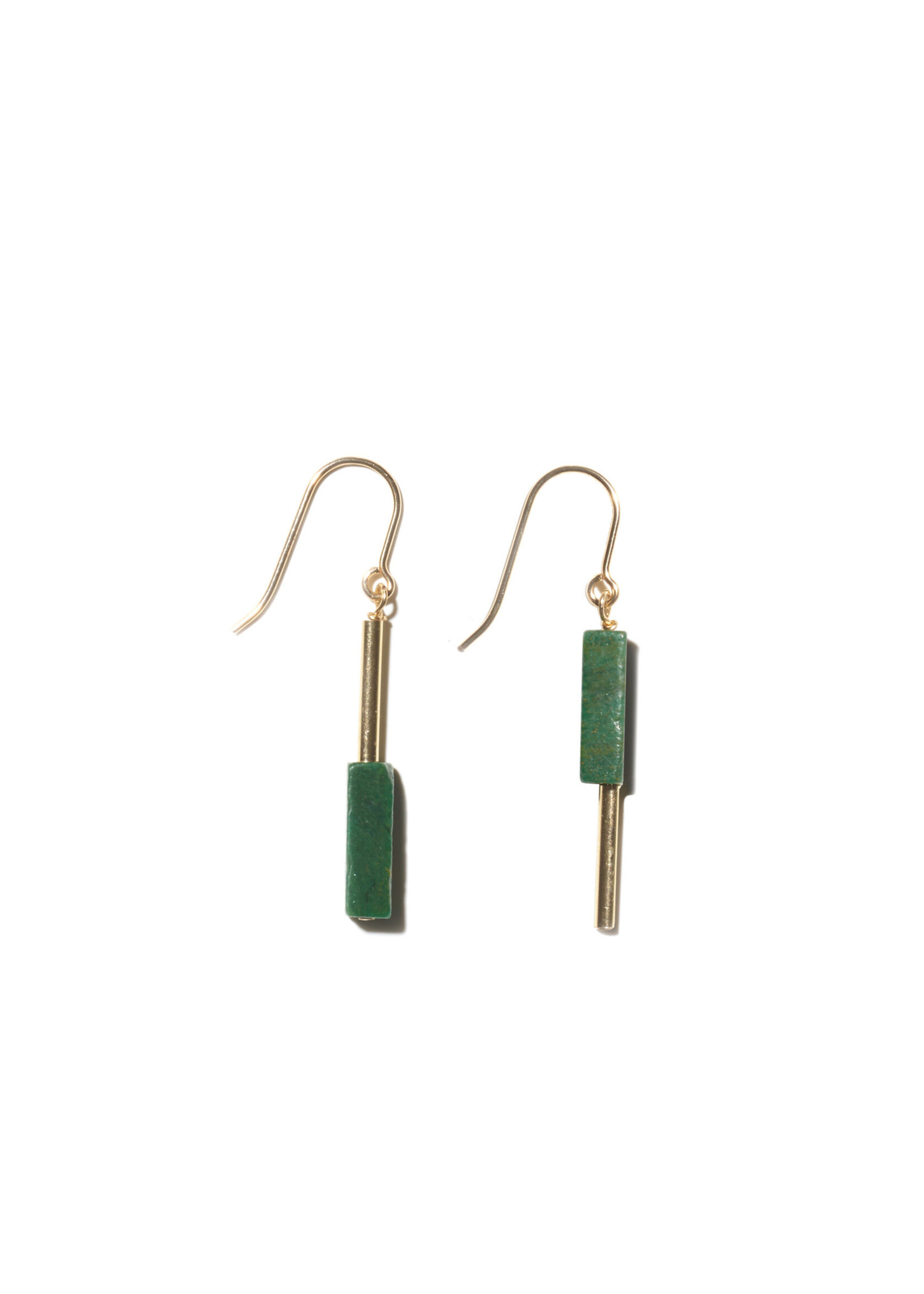 AINO Drop Earrings 14-Karat Gold Filled - African Jade