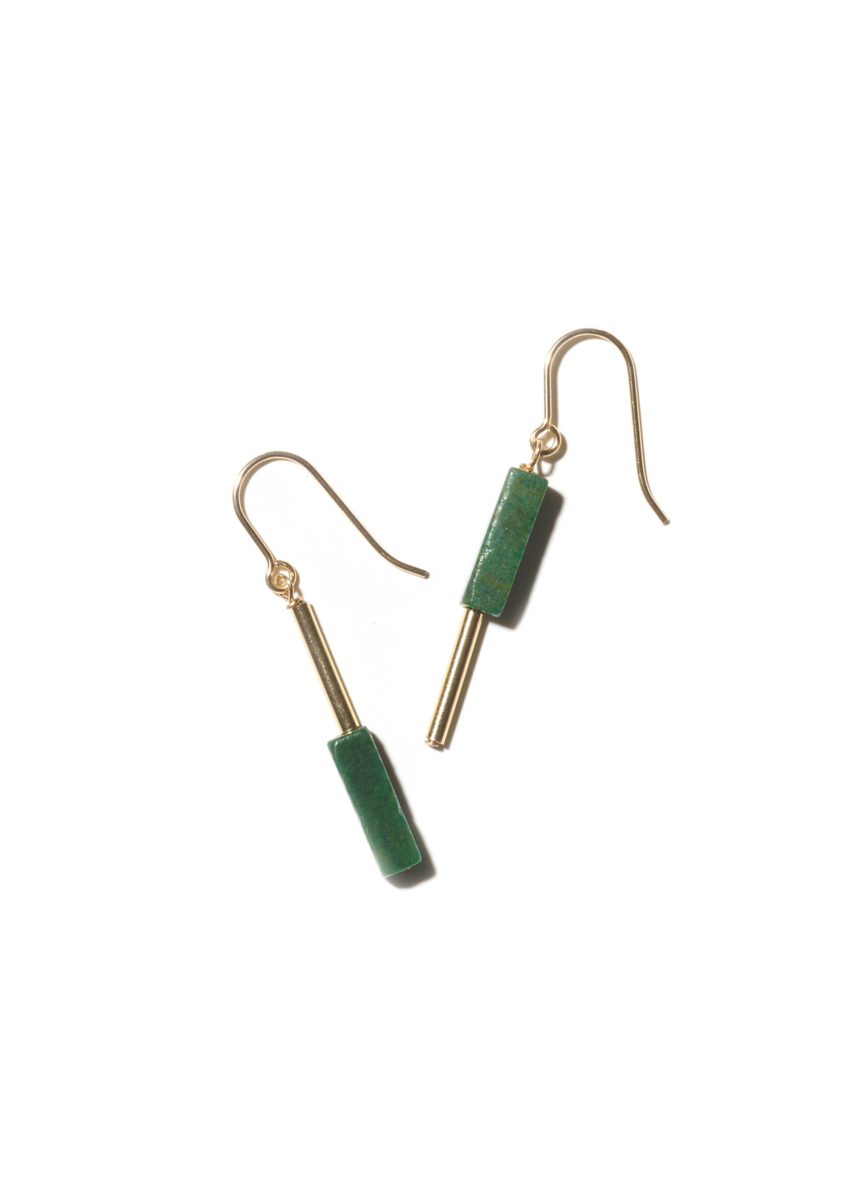AINO Drop Earrings 14-Karat Gold Filled - African Jade