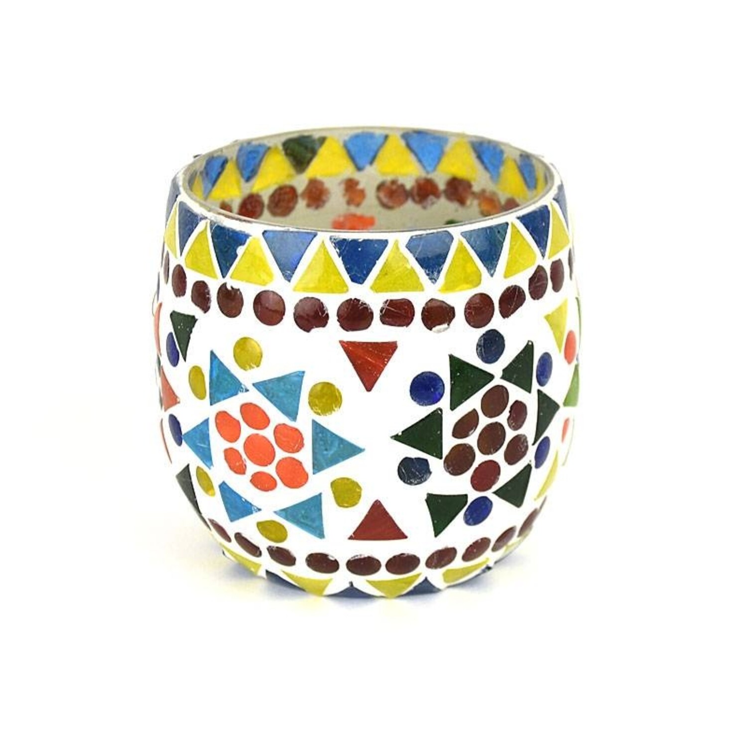 Mosaik Teelichthalter buntem Glas