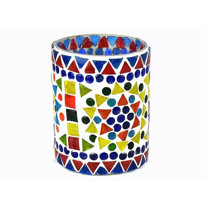 Mosaik-Teelichthalter in Mehrfarben