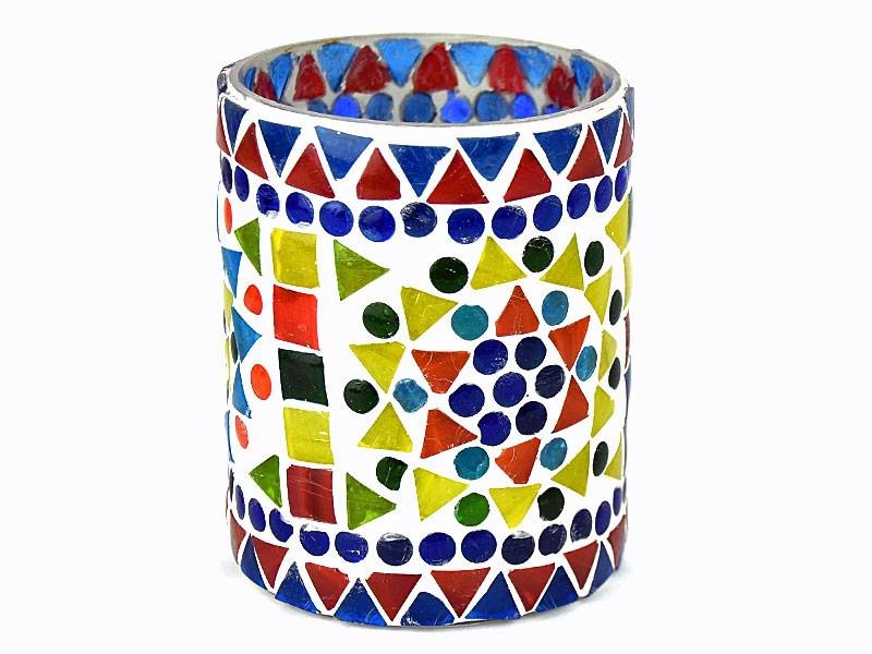 Mosaik-Teelichthalter in Mehrfarben