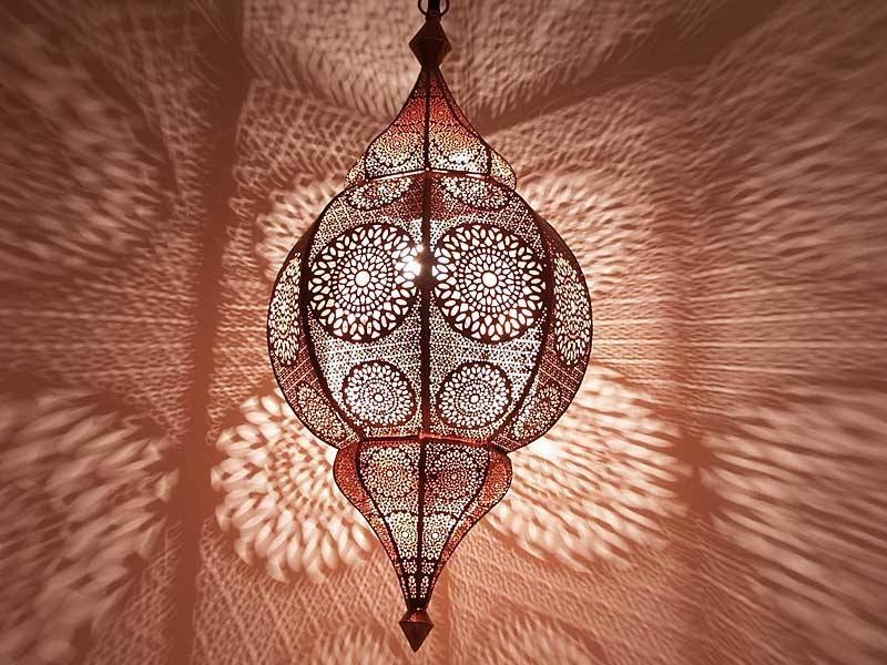 1001-Nacht-Hängelampe in Kupfer