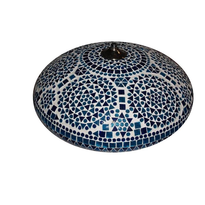 Orientalische Deckenlampe mit blau-türkisfarbenem Mosaik
