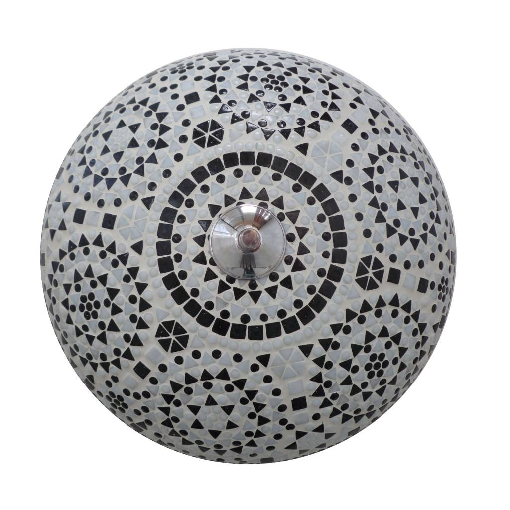 Schwarz-weiße Mosaik-Deckenlampe