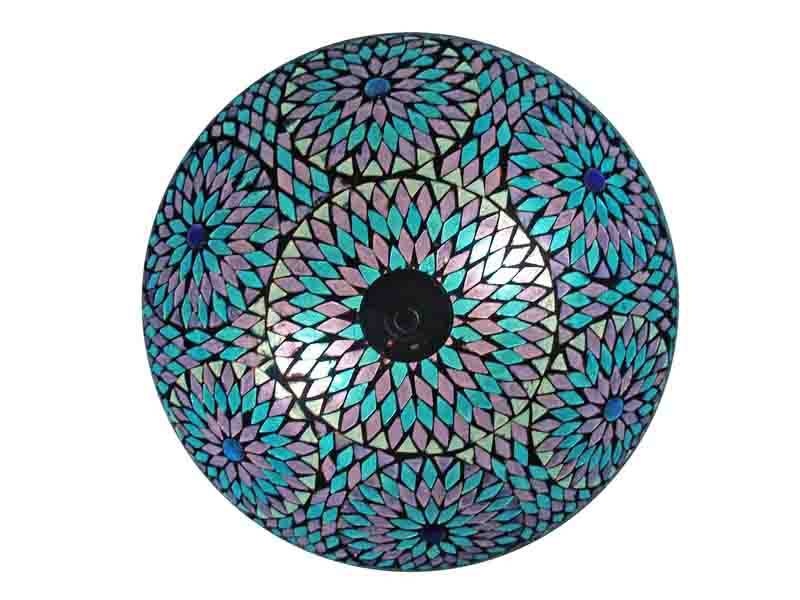 Blaue Deckenlampe mit Mosaik, 38 cm