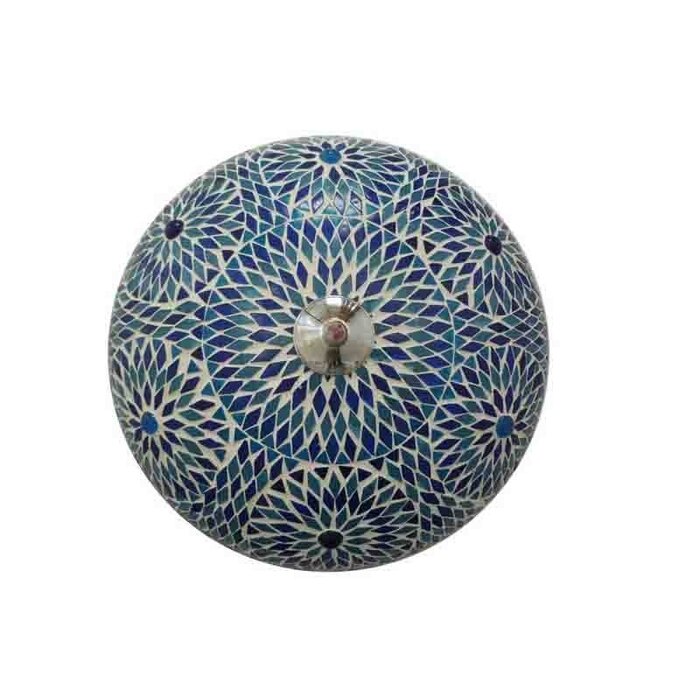 Blaue Deckenlampe mit Mosaik, 38 cm