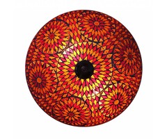 Orientalische Deckenlampe rotem Glasmosaik