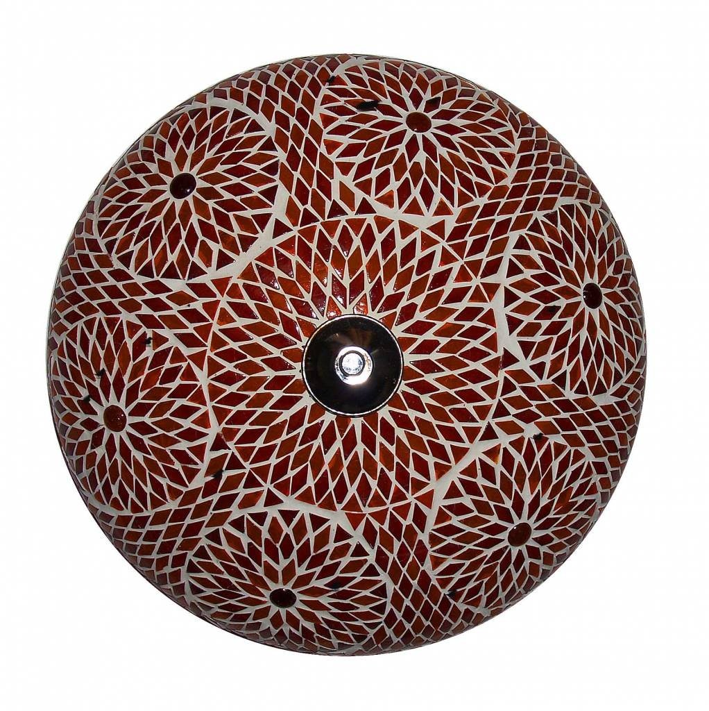 Orientalische Deckenlampe mit rotem Glasmosaik