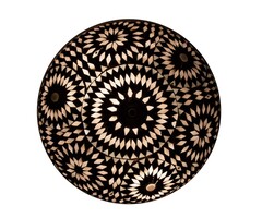 Deckenlampe mit schwarz-weißem Glasmosaik