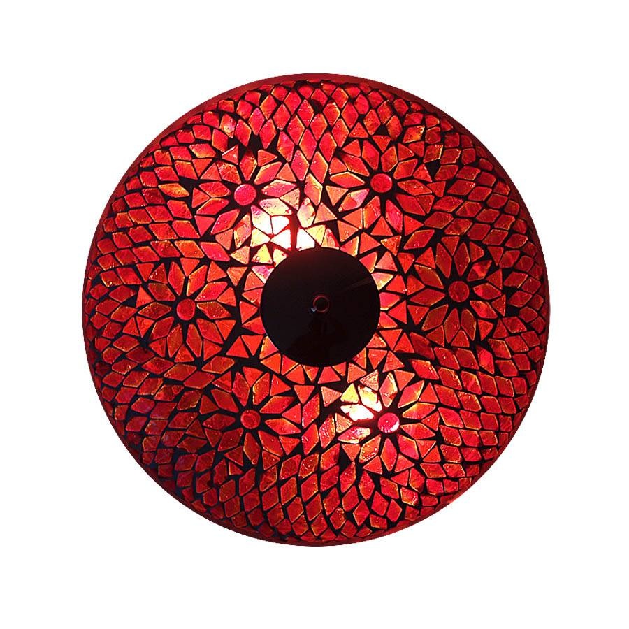 Deckenlampe aus rotem Glasmosaik im türkischen Design