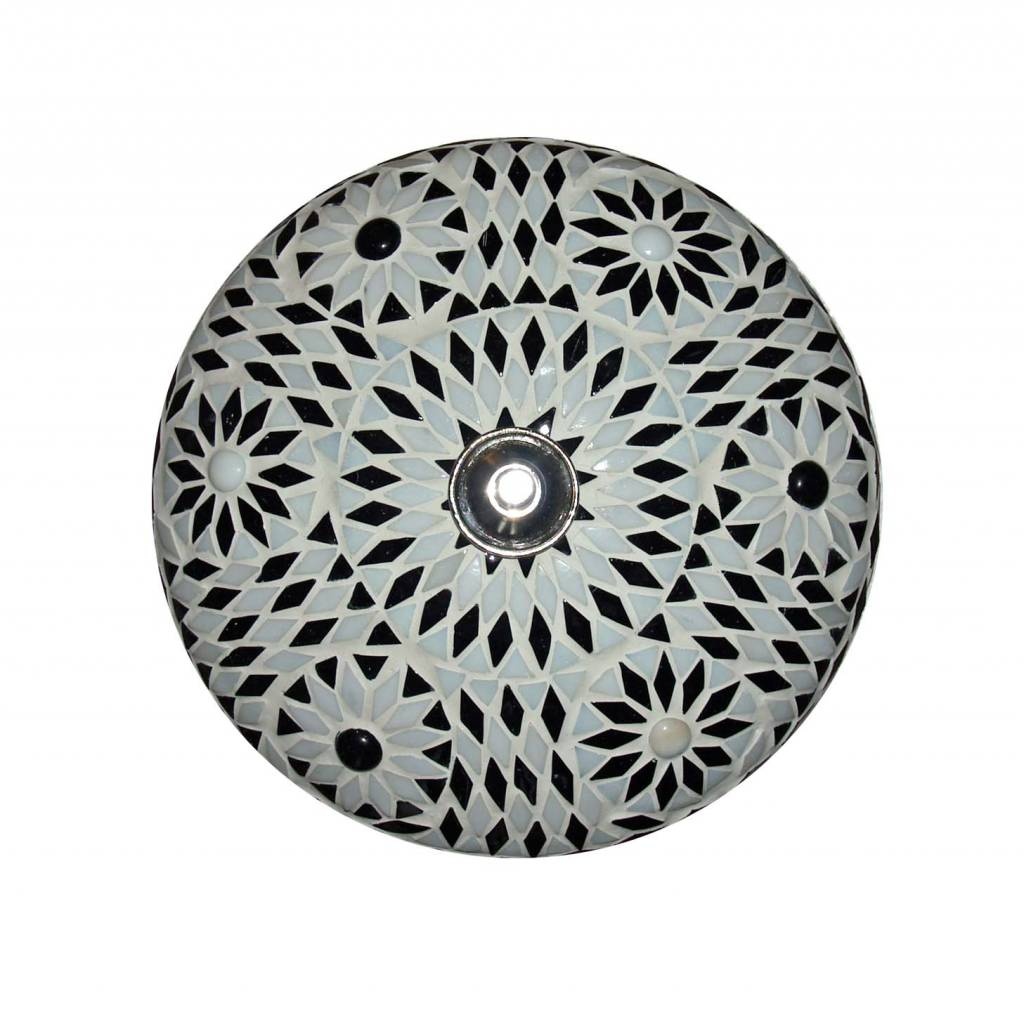 Mosaik-Deckenleuchte in Schwarz-Weiß