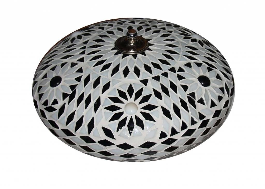 Mosaik-Deckenleuchte in Schwarz-Weiß