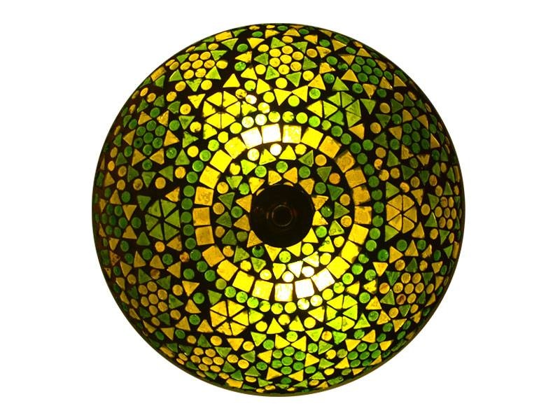 Orientalische Deckenlampe in Grün-Gelb