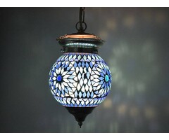 Orientalische Hängelampe in Blau-Weiß