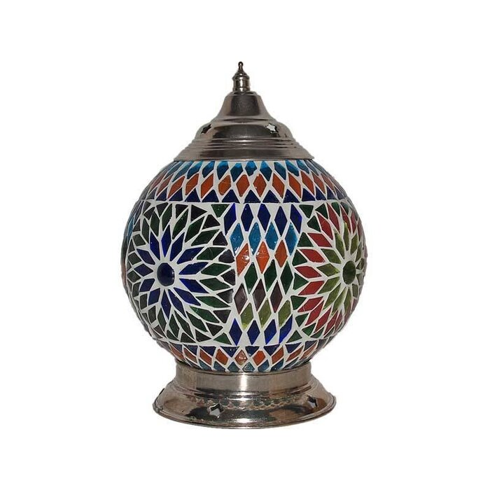 Farbenfrohe orientalische Tischlampe mit Glasmosaik