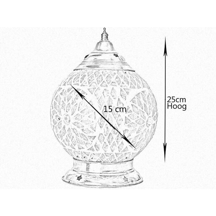 Farbenfrohe orientalische Tischlampe mit Glasmosaik