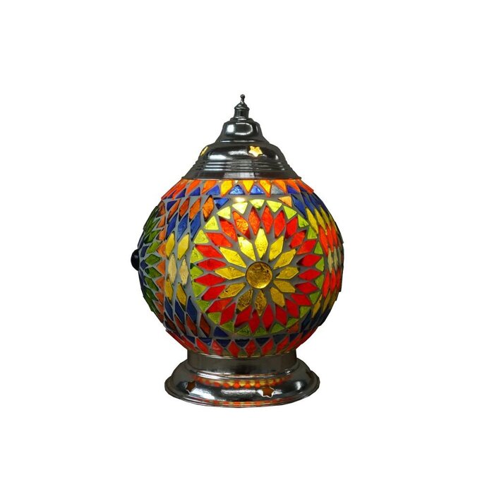 Farbenfrohe orientalische Tischlampe mit Glasmosaik