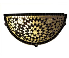Orientalische Wandlampe Mosaik schwarz-weiß