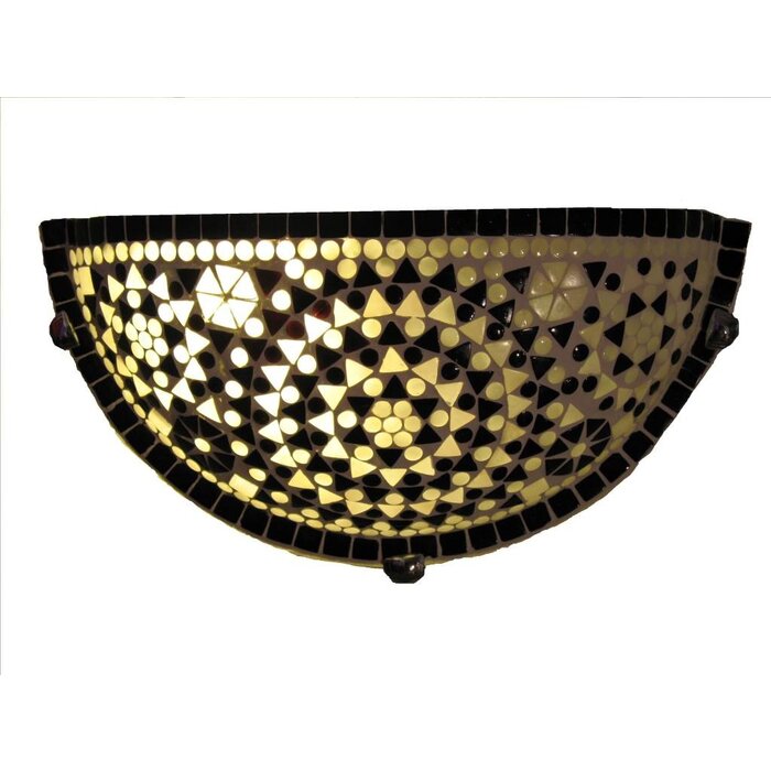 Orientalische Wandlampe Mosaik schwarz-weiß