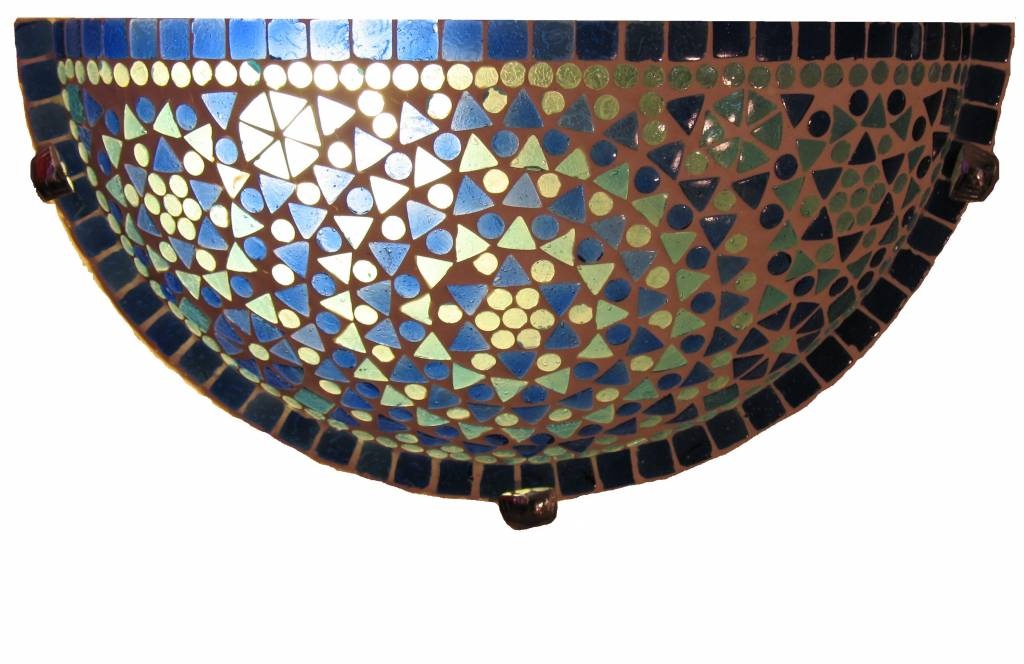 Orientalische blaue Wandleuchte mit Glasmosaik