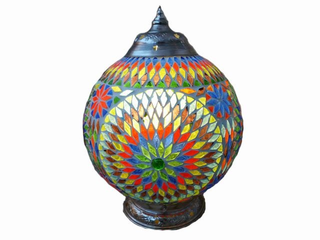 Orientalische Tischlampe mit Mosaik in Multicolor