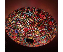 Orientalische Deckenlampe mit Mosaikblumen
