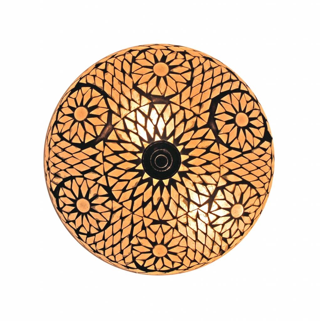 Deckenleuchte aus weißem Glasmosaik