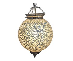 Hängelampe in Weiß mit Mosaikmuster