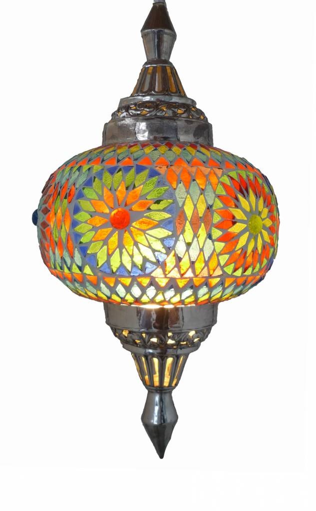 Orientalische Hängelampe aus Mosaik in Multi-Color