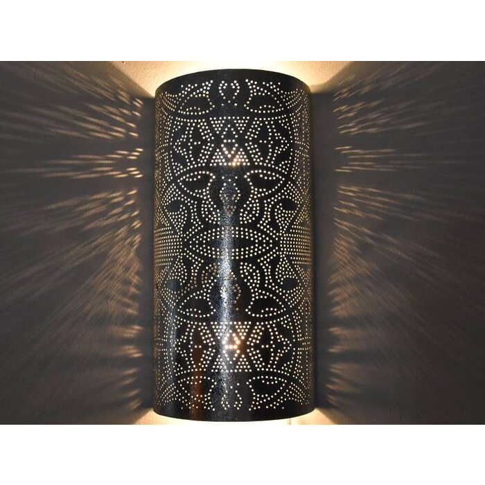 Wandlampe Silber Filigran Zylinder