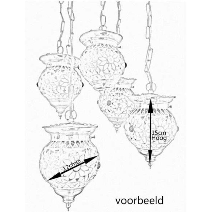 5-Kugel Pendelleuchte transparent