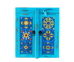 Orientalisches Badezimmerschränkchen in Blau mit Mosaik